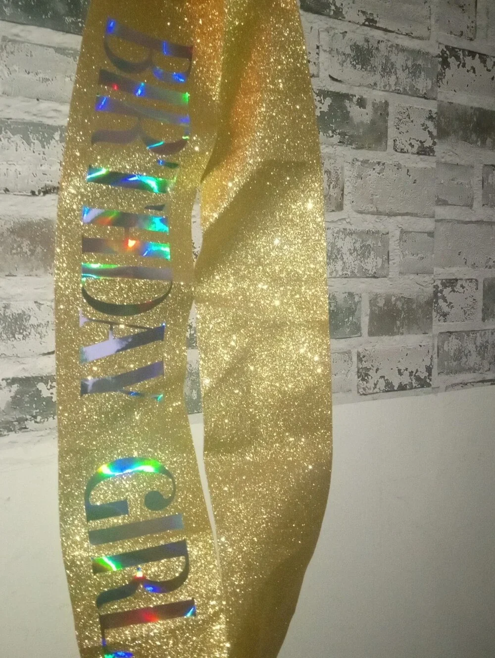 Gold 'Birthday Girl' Glitter Sash - Party Accessory